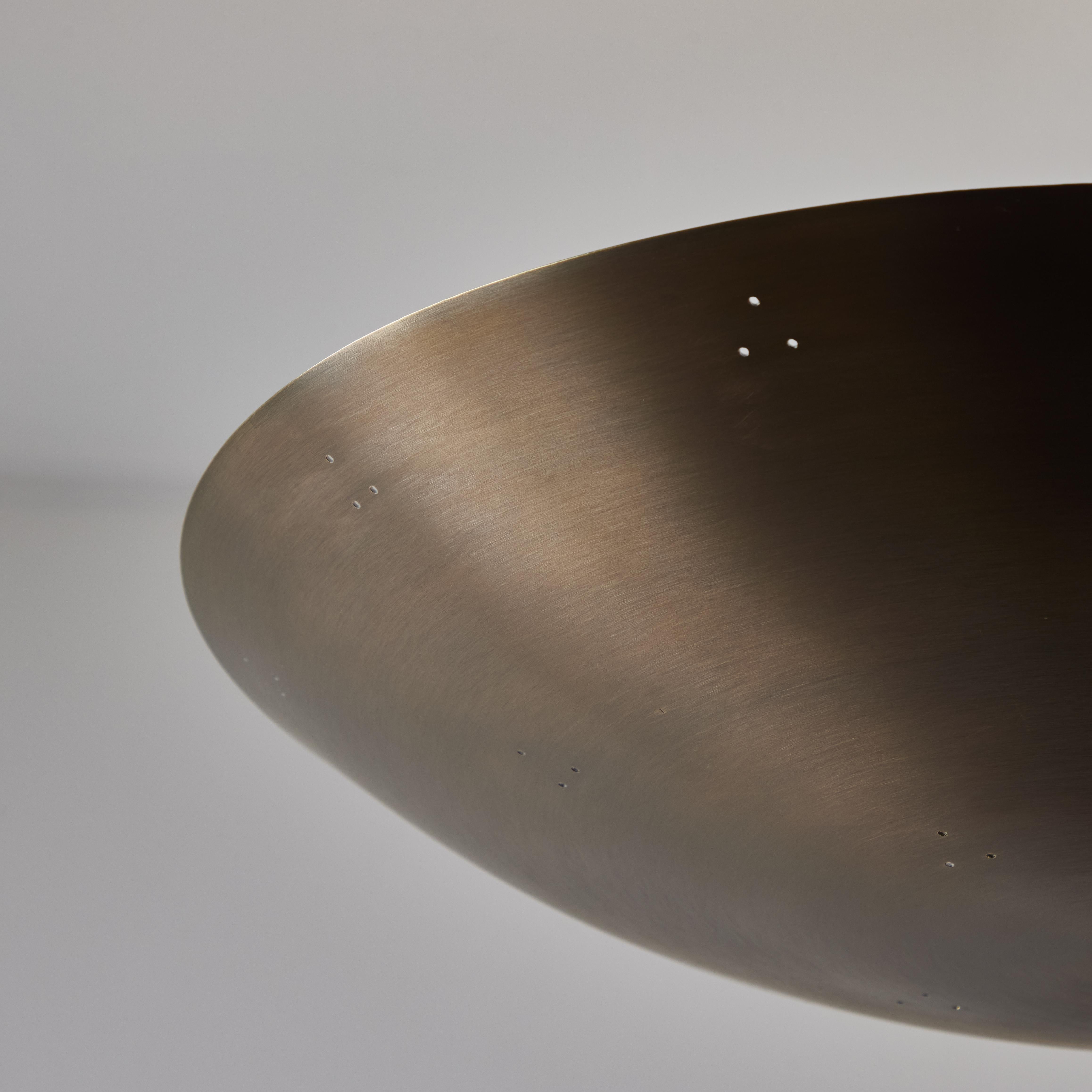 Raul Reyes 'Rey 20' Perforated Patinated Brass Dome Ceiling Lamp For Sale 4