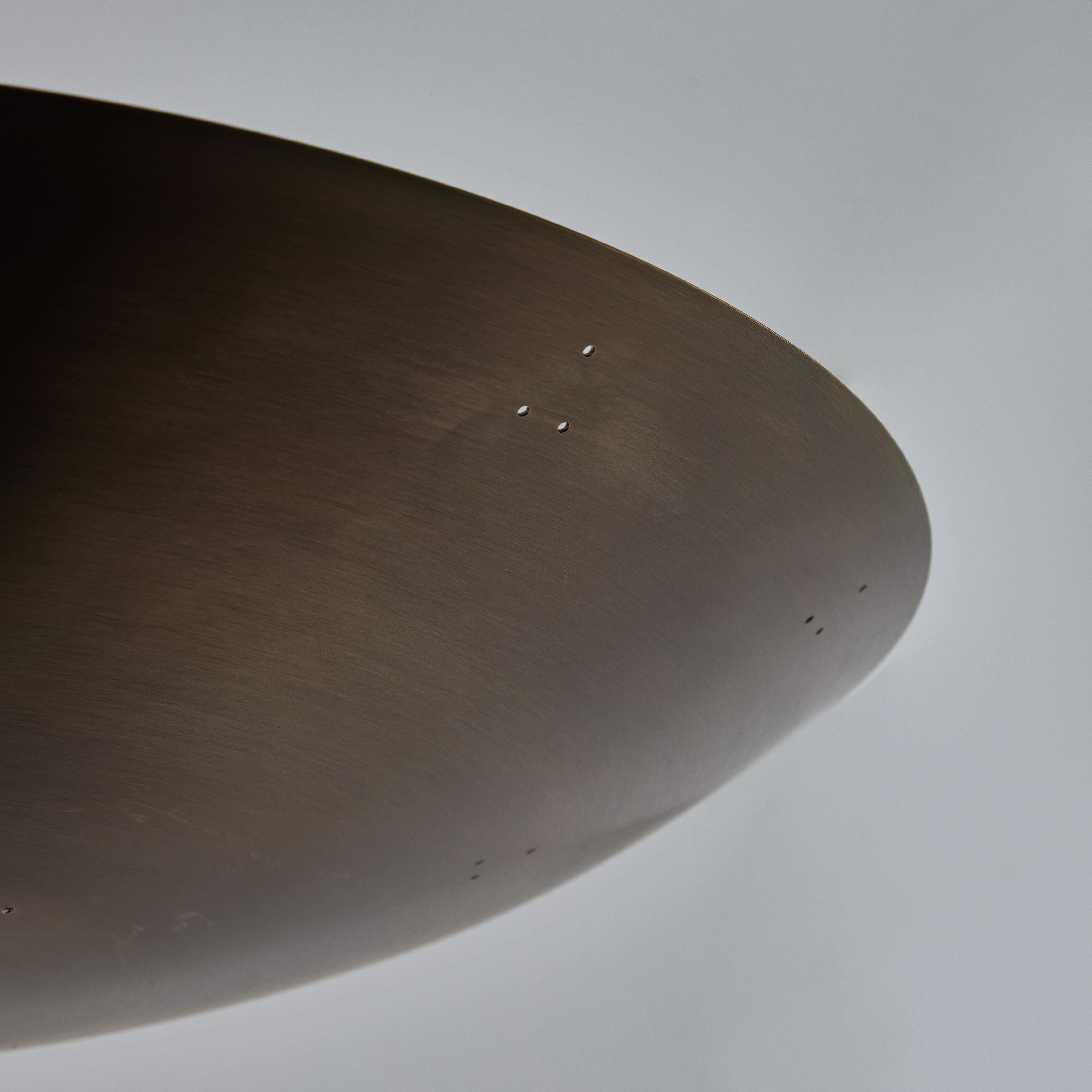 Raul Reyes 'Rey 20' Perforated Patinated Brass Dome Ceiling Lamp For Sale 5