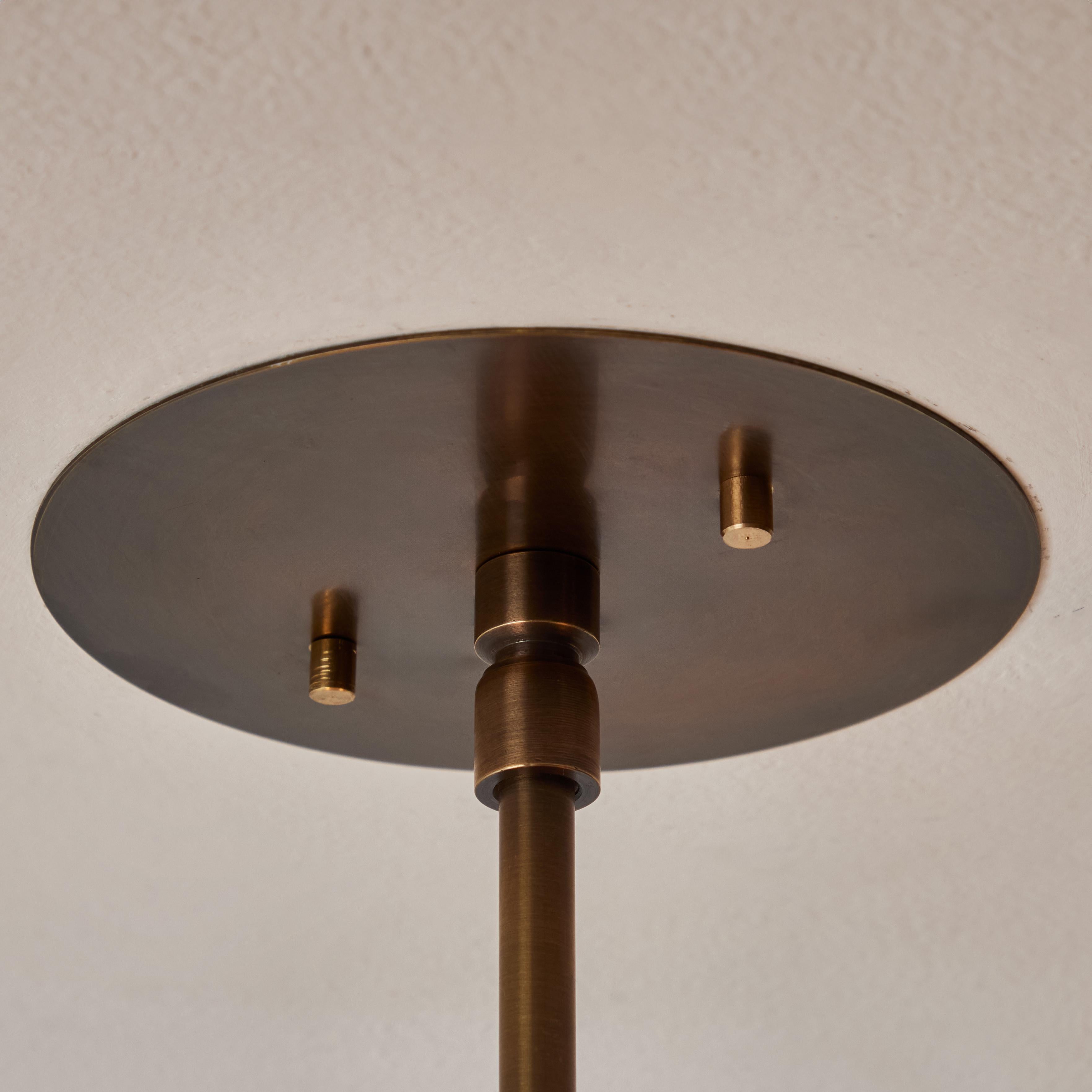 Raul Reyes 'Rey 20' Perforated Patinated Brass Dome Ceiling Lamp For Sale 7