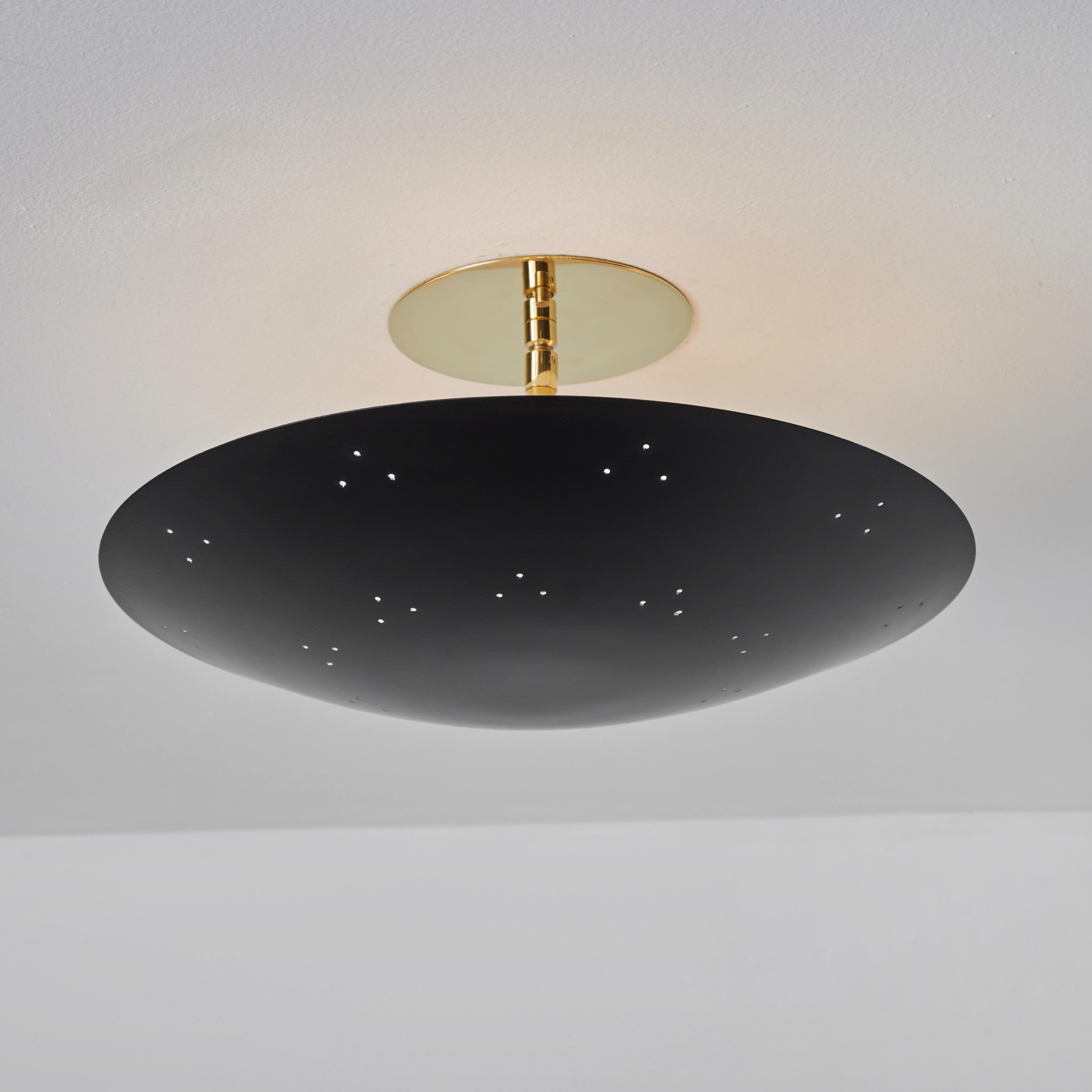 Two Enlighten 'Rey' Perforated Metal Dome Ceiling Lamp in Black For Sale 2