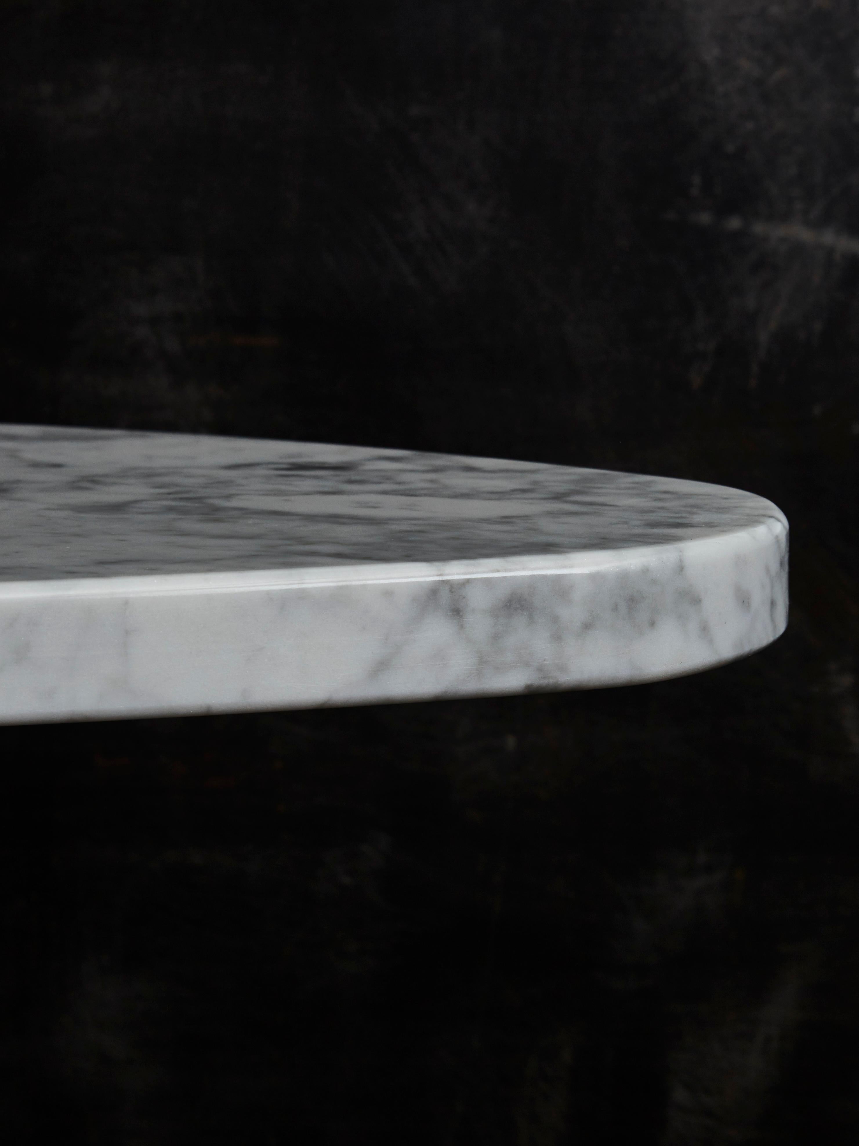 Two Eros White Carrara Marble Consoles Table by Angelo Mangiarotti 1