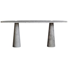 Two Eros White Carrara Marble Consoles Table by Angelo Mangiarotti