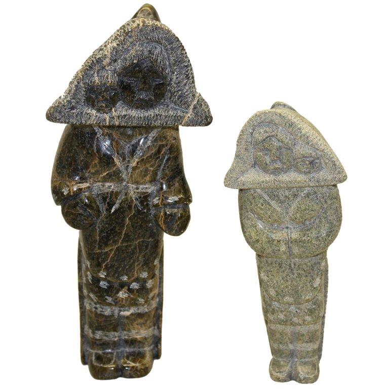 Two Eskimo Inuit Carvings Youtie Sudloo