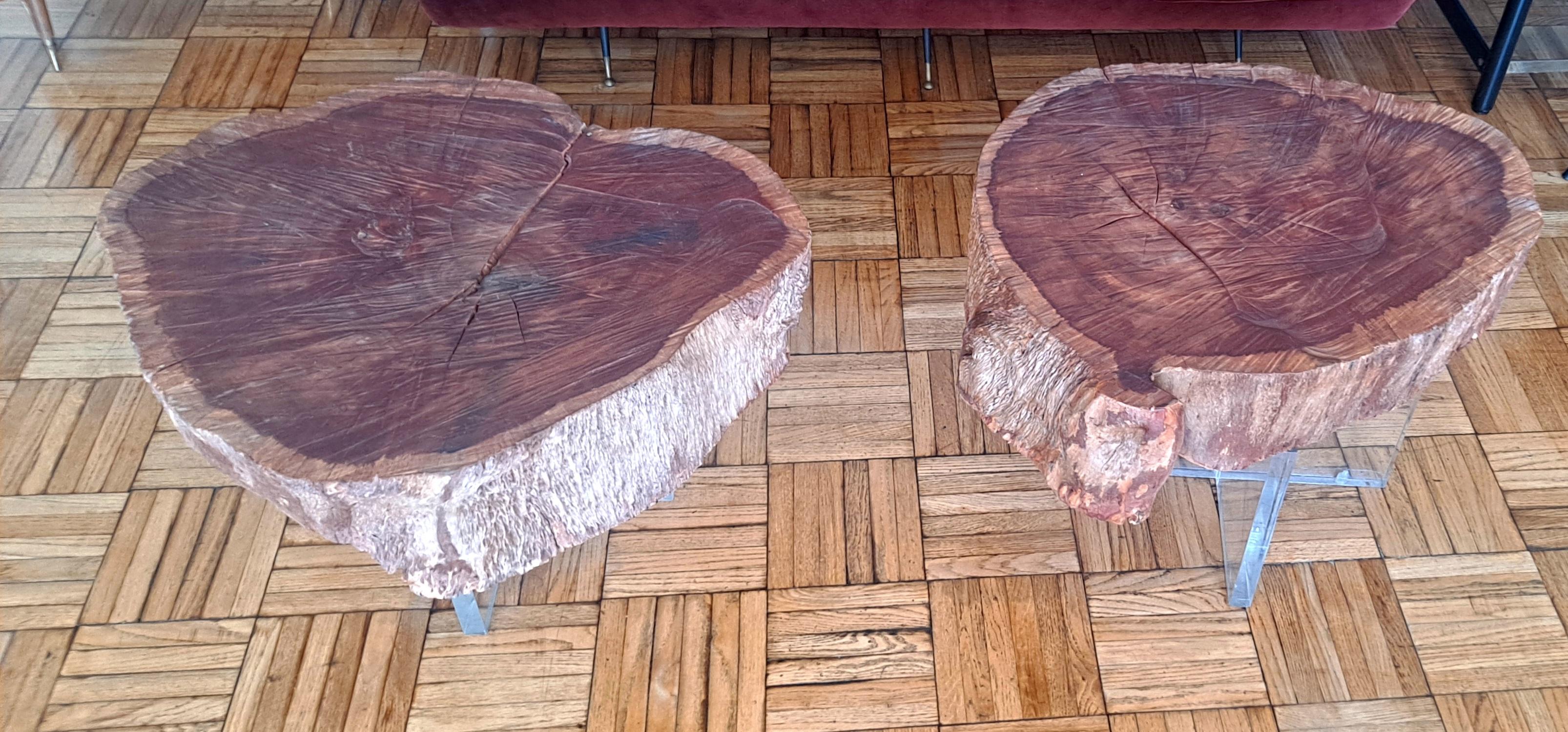 Late 20th Century Two Eucalyptus Side Table For Sale