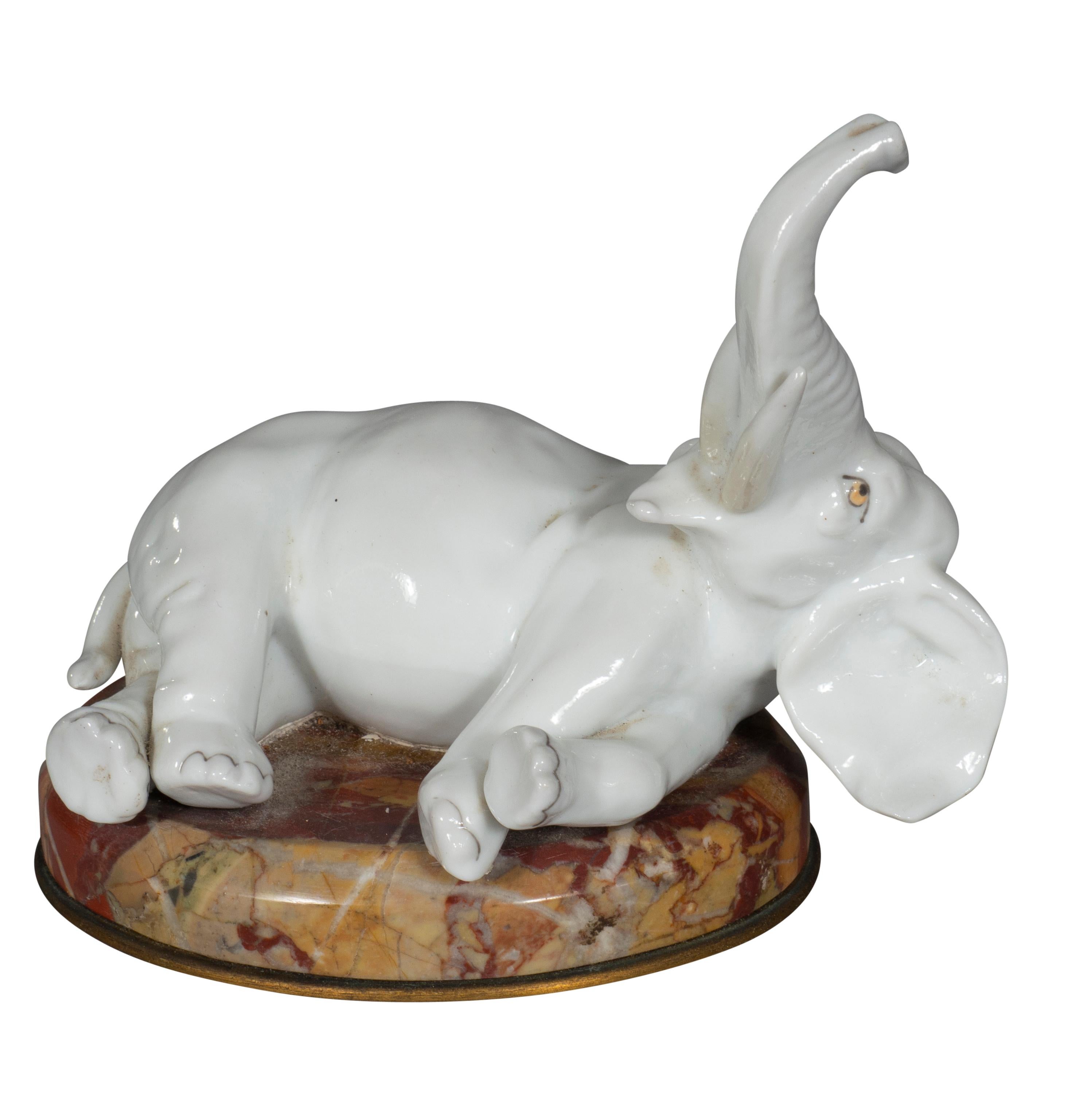 Two European Blanc De Chine Porcelain Figures Of Elephants 1