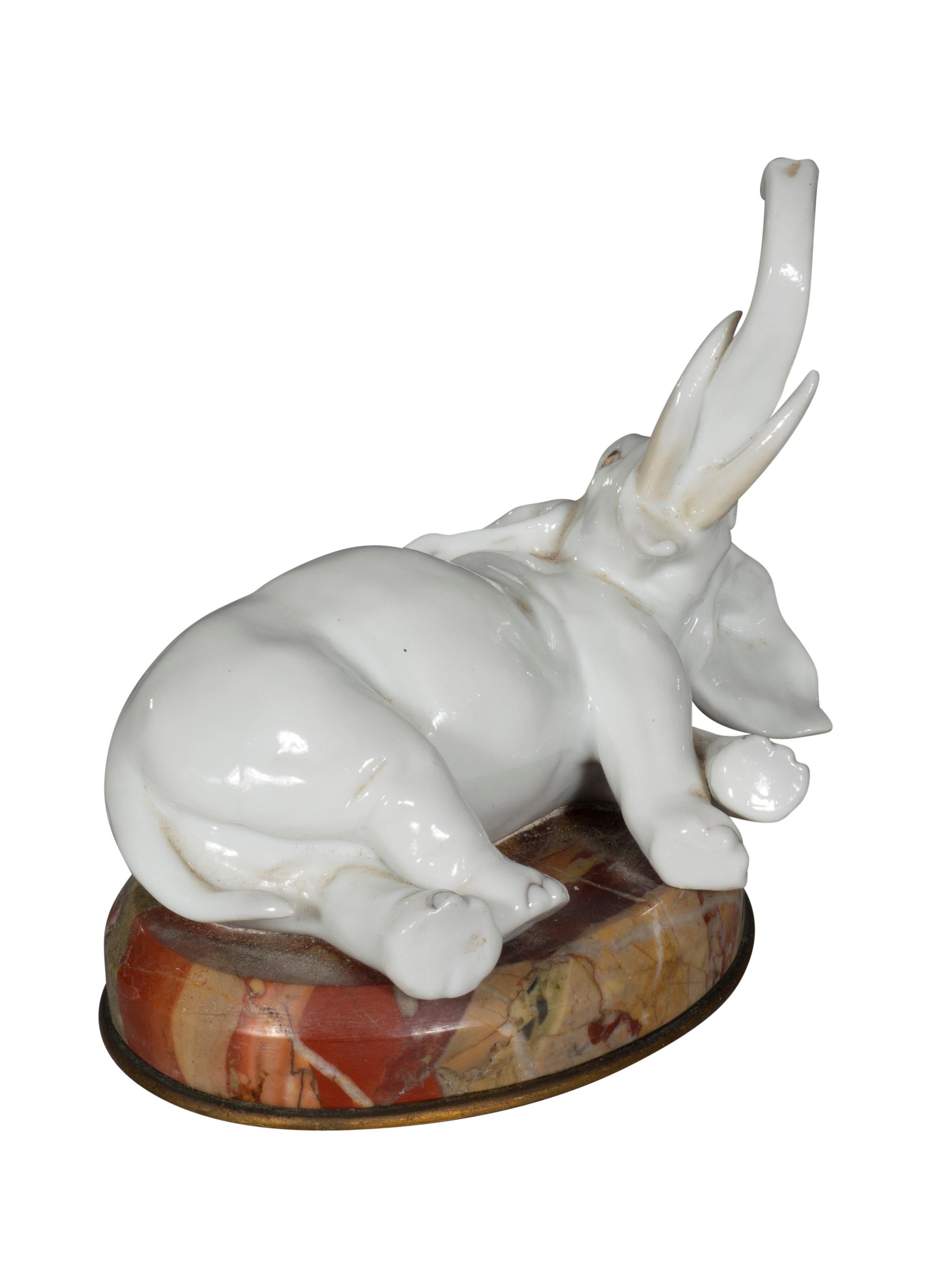 Two European Blanc De Chine Porcelain Figures Of Elephants For Sale 2