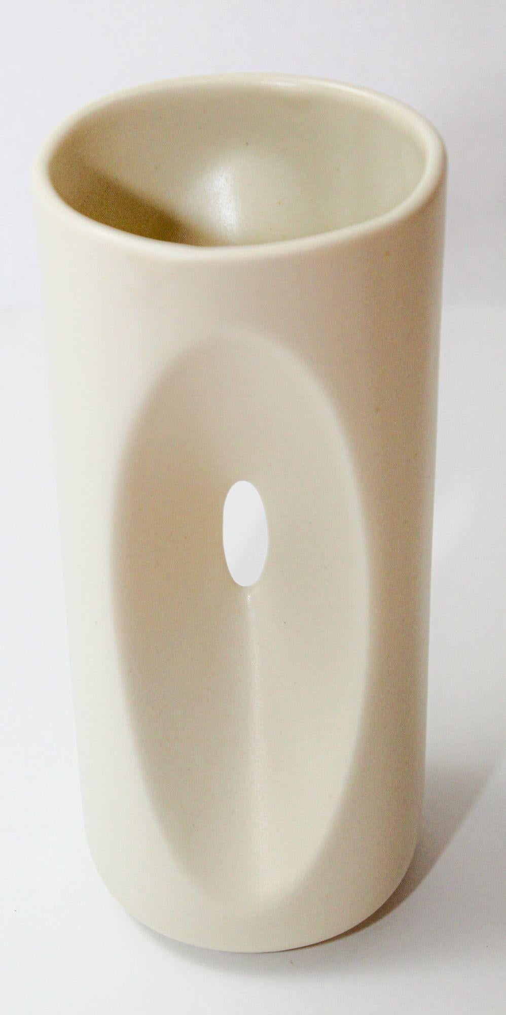 American Two Eva Zeisel Handmade Porcelain Vases for Klein Reid Pottery Minimalist Modern
