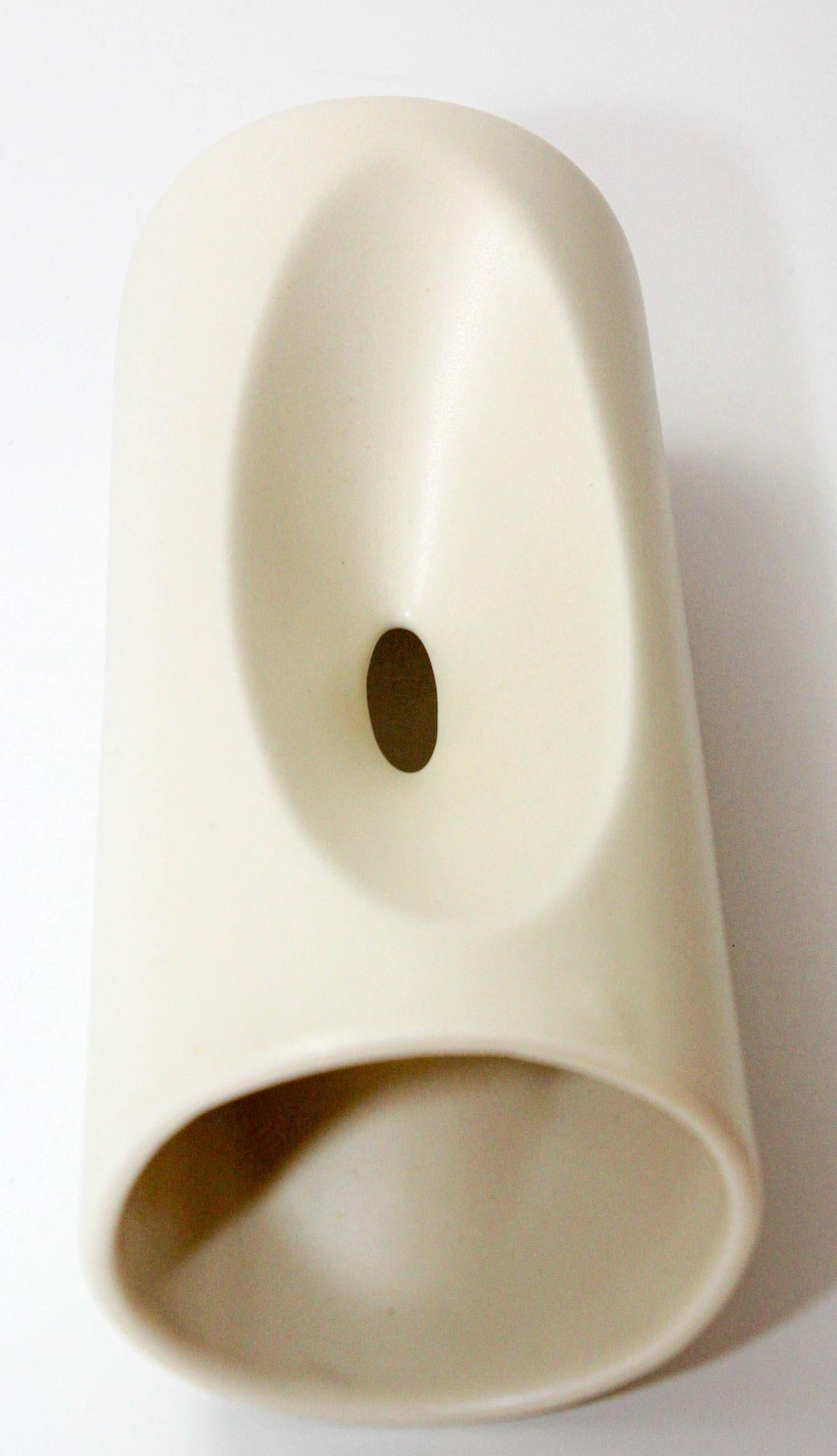 Glazed Two Eva Zeisel Handmade Porcelain Vases for Klein Reid Pottery Minimalist Modern