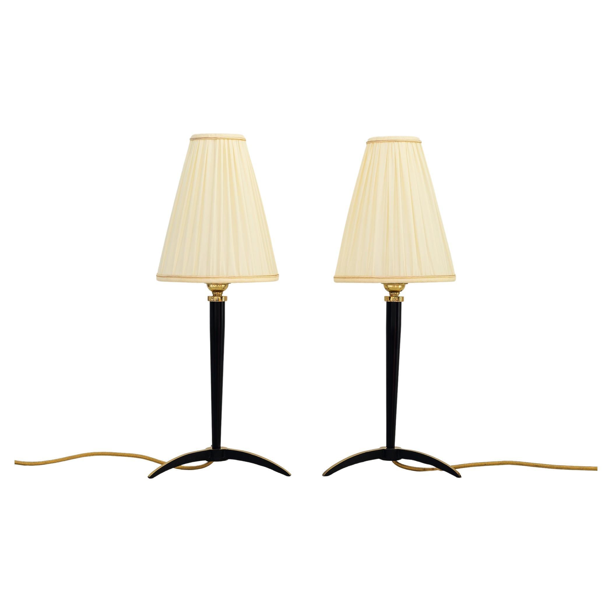 Two Extandable J.T.Kalmar Table Lamps with Fabric Shades Around 1950s