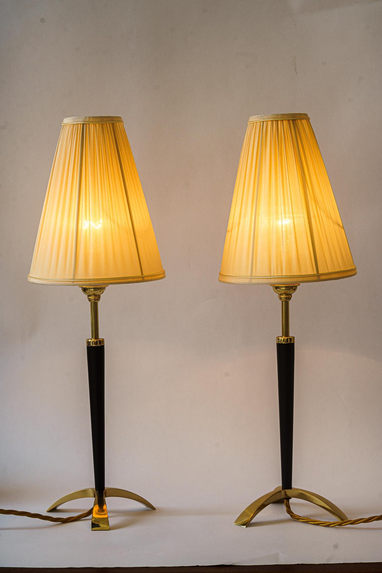 Lacquered Two Extendable Table Lamps by J.T. Kalmar, circa 1950s For Sale