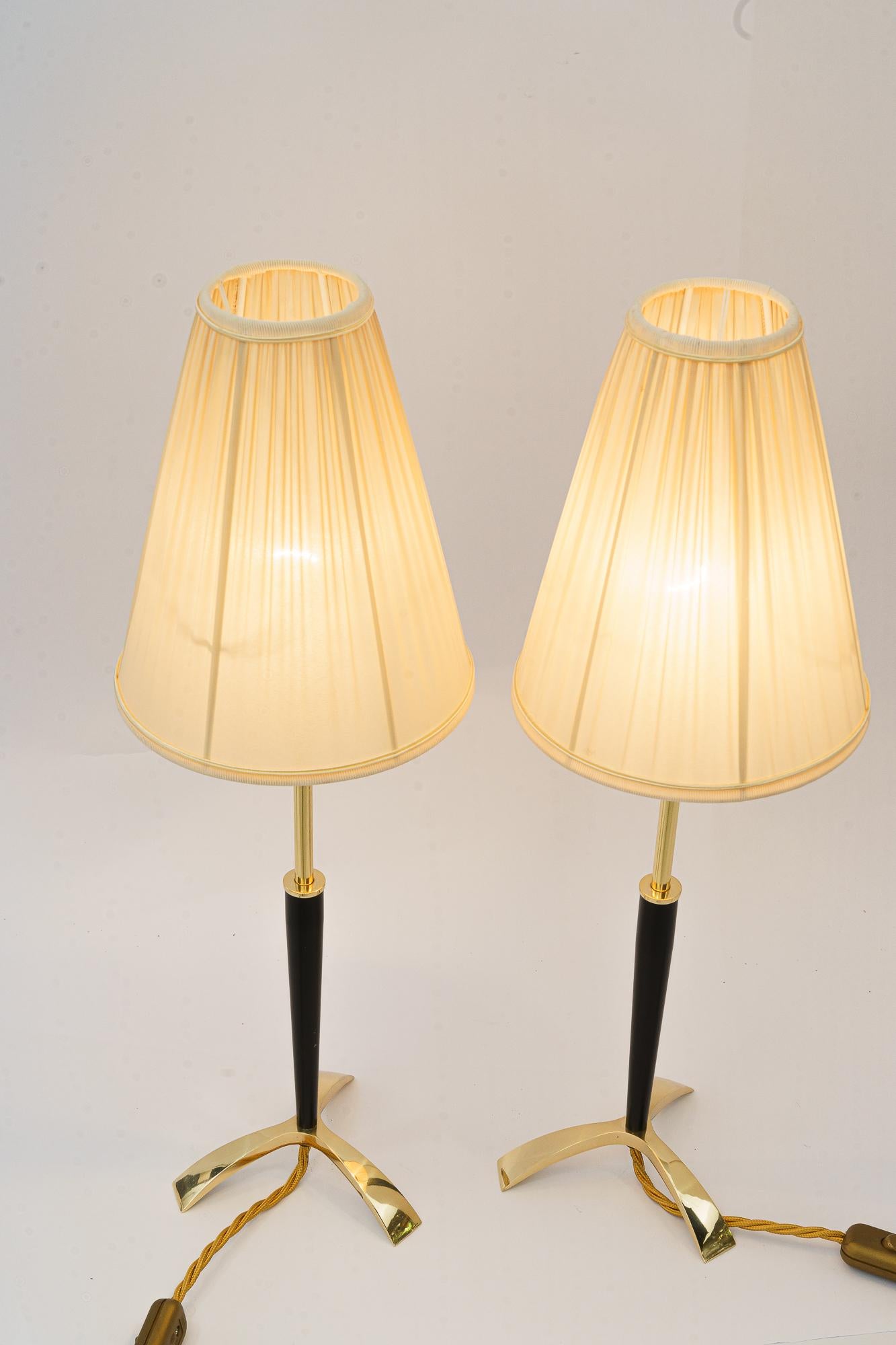 Lacquered  Two Extendable Table Lamps by J.T. Kalmar, circa 1950s For Sale