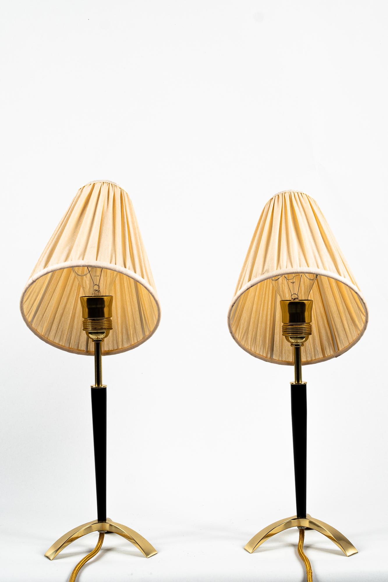 Brass Two Extendable Table Lamps by J.T. Kalmar, circa 1950s