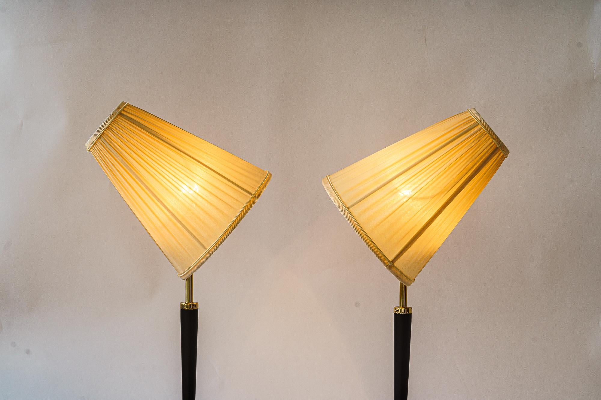 Brass Two Extendable Table Lamps by J.T. Kalmar, circa 1950s For Sale