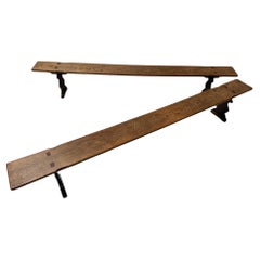 Two Extra Large French Provincial Country Farmhouse Benches, 1900s