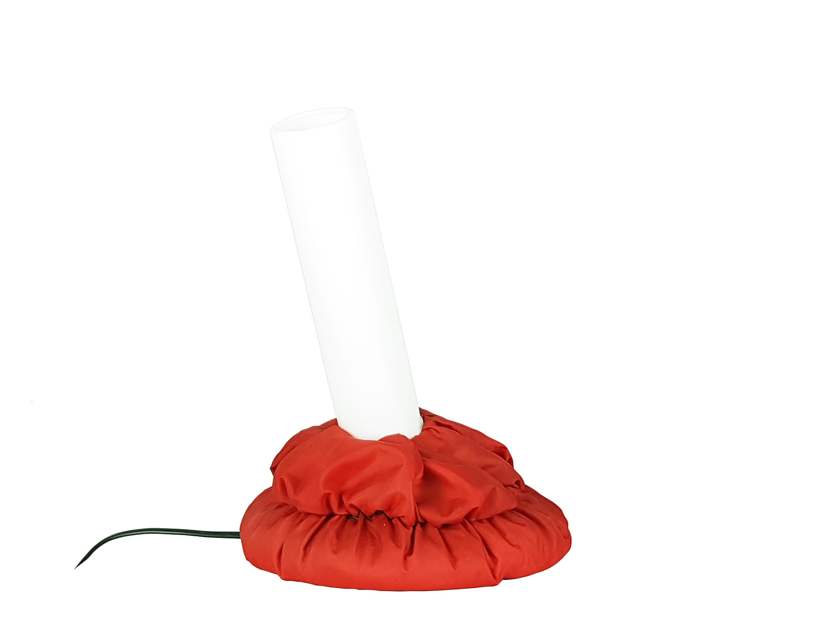 Post-Modern Two Fabric and White Plastic Shade Cloche by De Pas D'Urbino Lomazzi for Sirrah For Sale