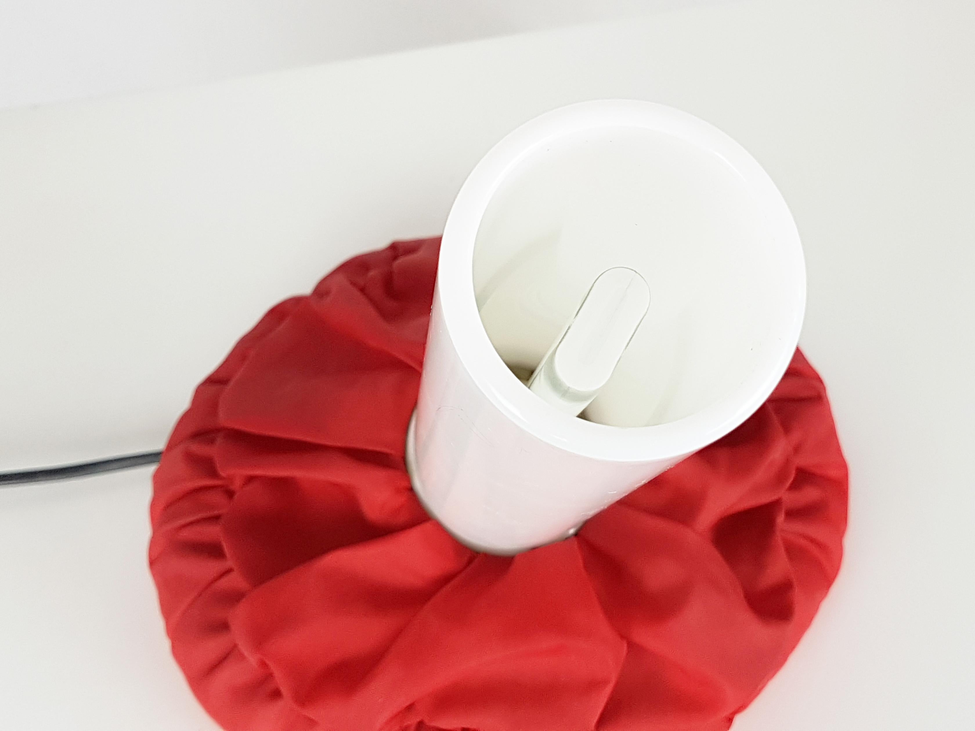 Italian Two Fabric and White Plastic Shade Cloche by De Pas D'Urbino Lomazzi for Sirrah For Sale
