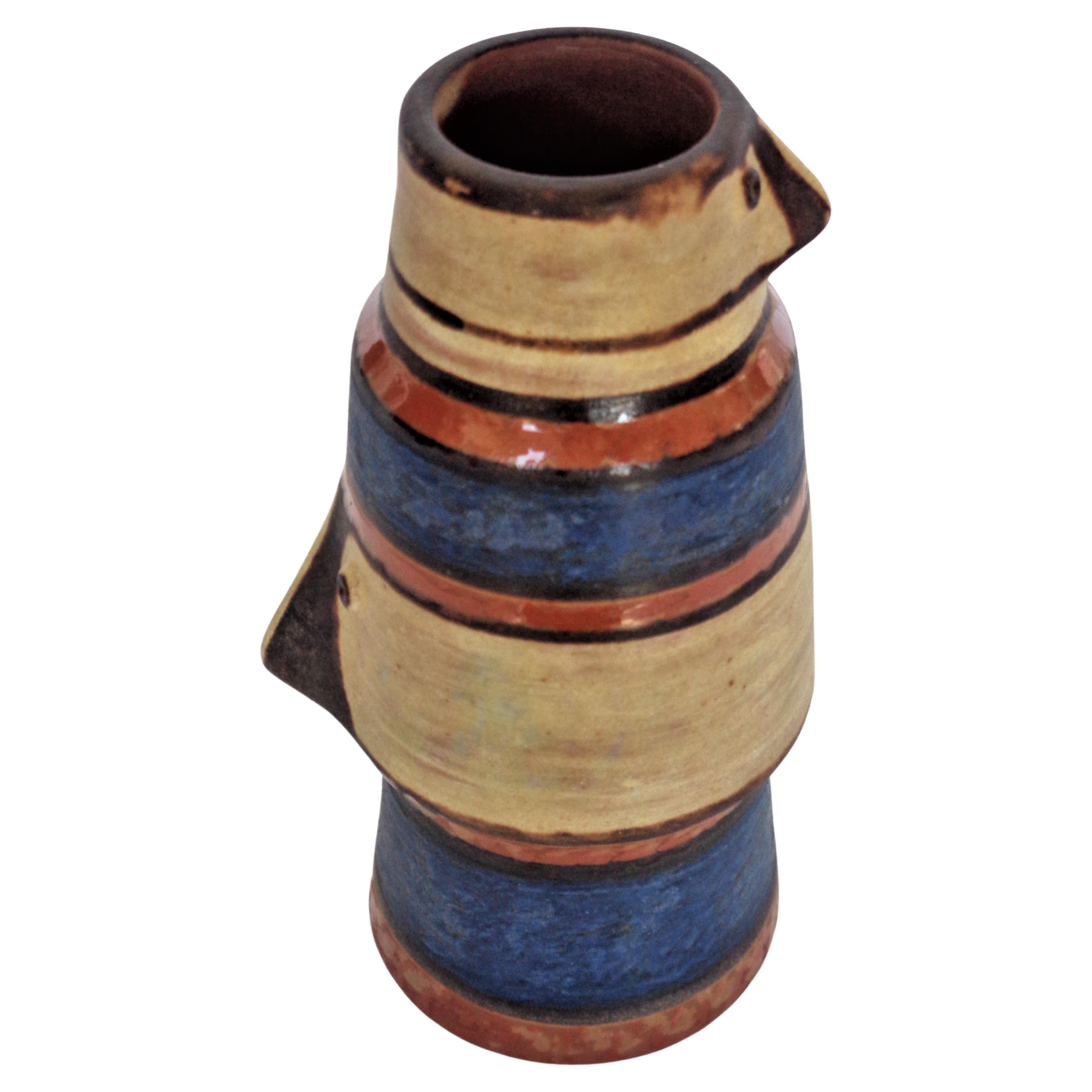 Eulenkopf-Skulpturvase von Eva Fritz-Lindner für Majolika Karlsruhe (20. Jahrhundert)