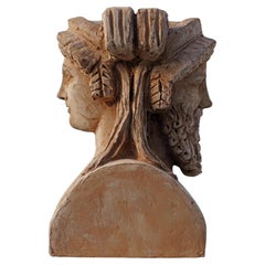 TWO-FACED HEAD OF BACCHUS AND ARIADNE - Copy OF THE ORIGINAL FROM THE VATICAN