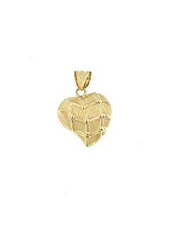 Two Faced Italian Heart Pendant Yellow Gold