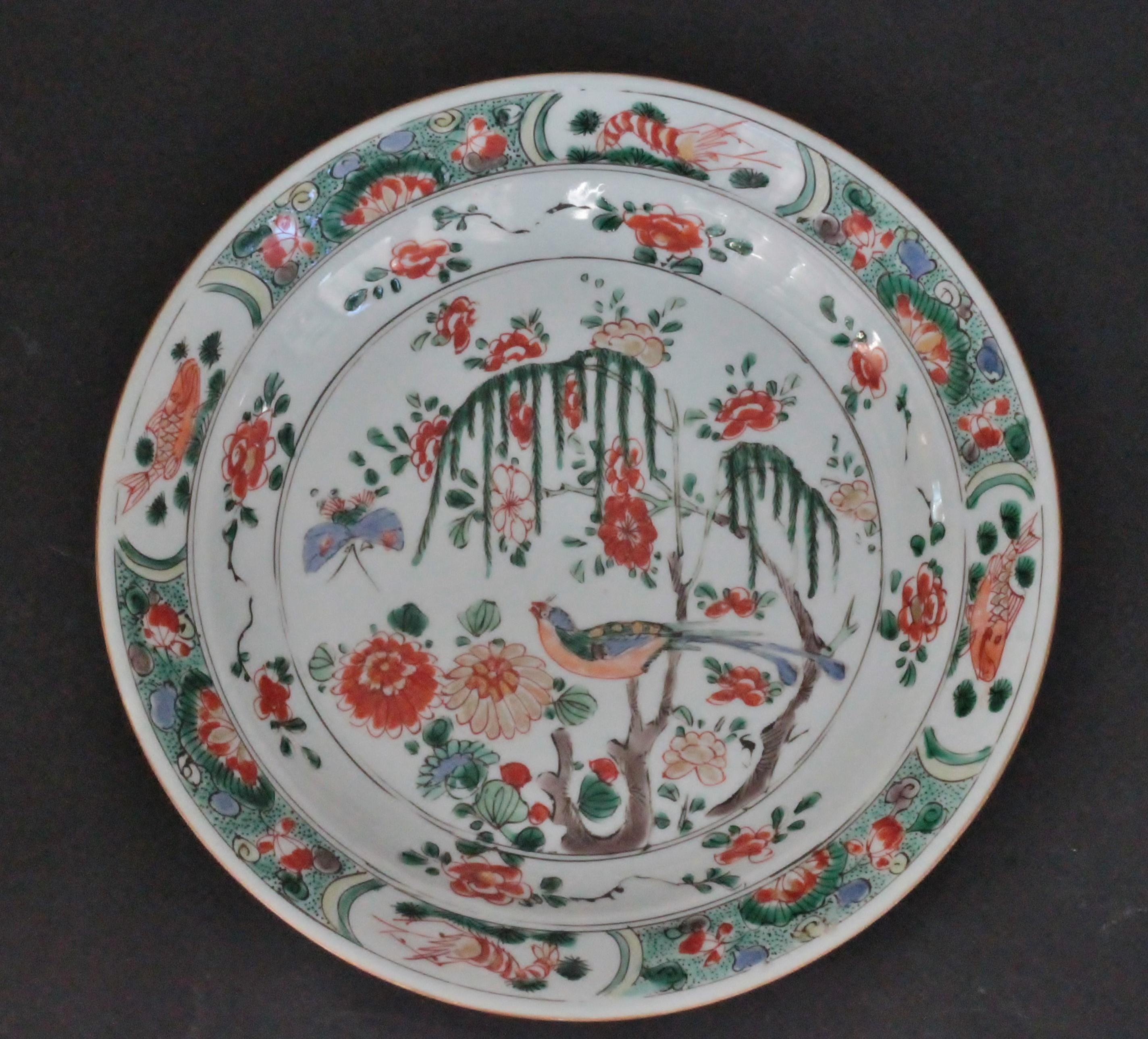 Chinese Two Famille Verte Plates in China Porcelain, Kangxi Period ‘1662-1722’