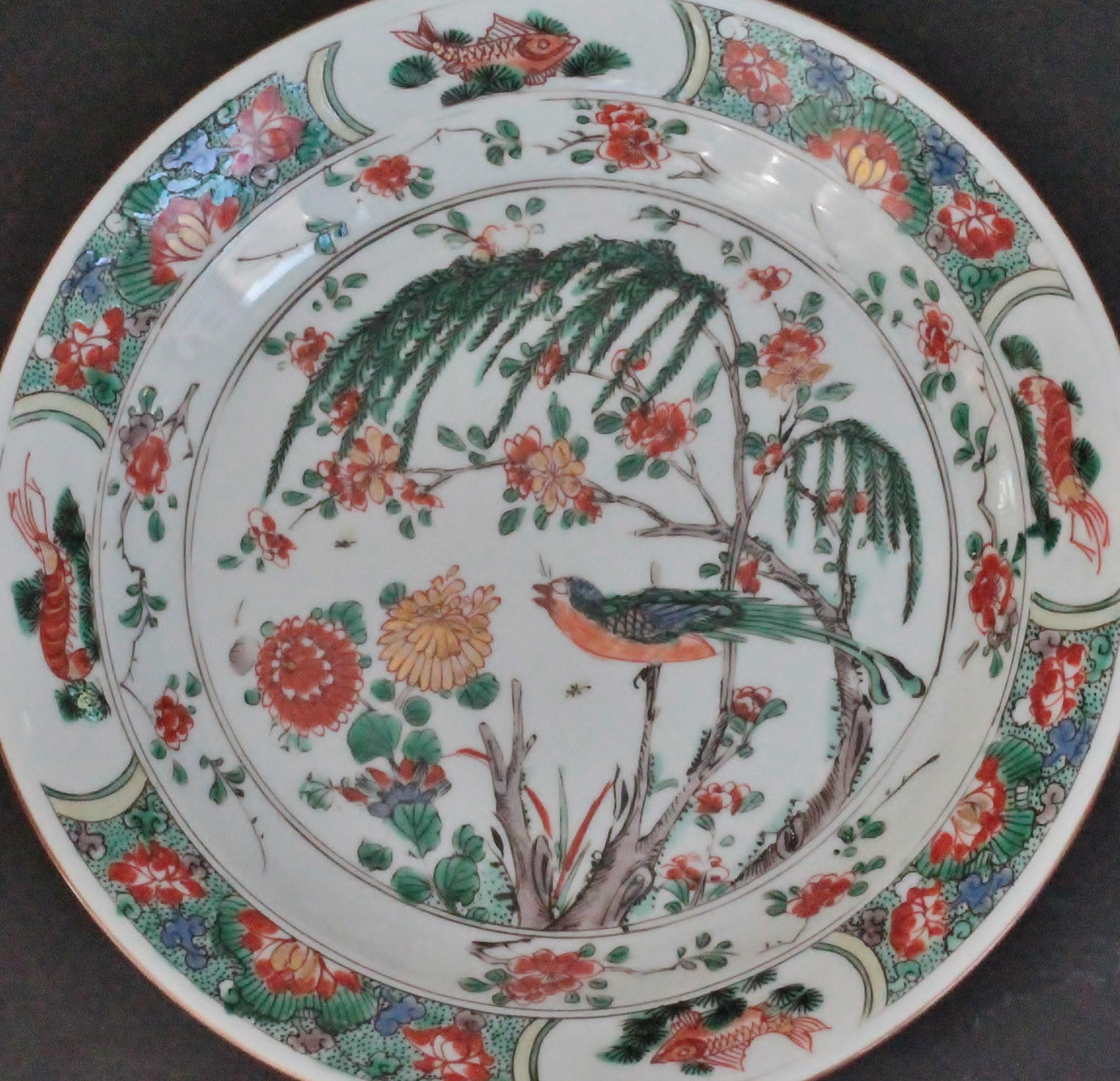 Two Famille Verte Plates in China Porcelain, Kangxi Period ‘1662-1722’ 2