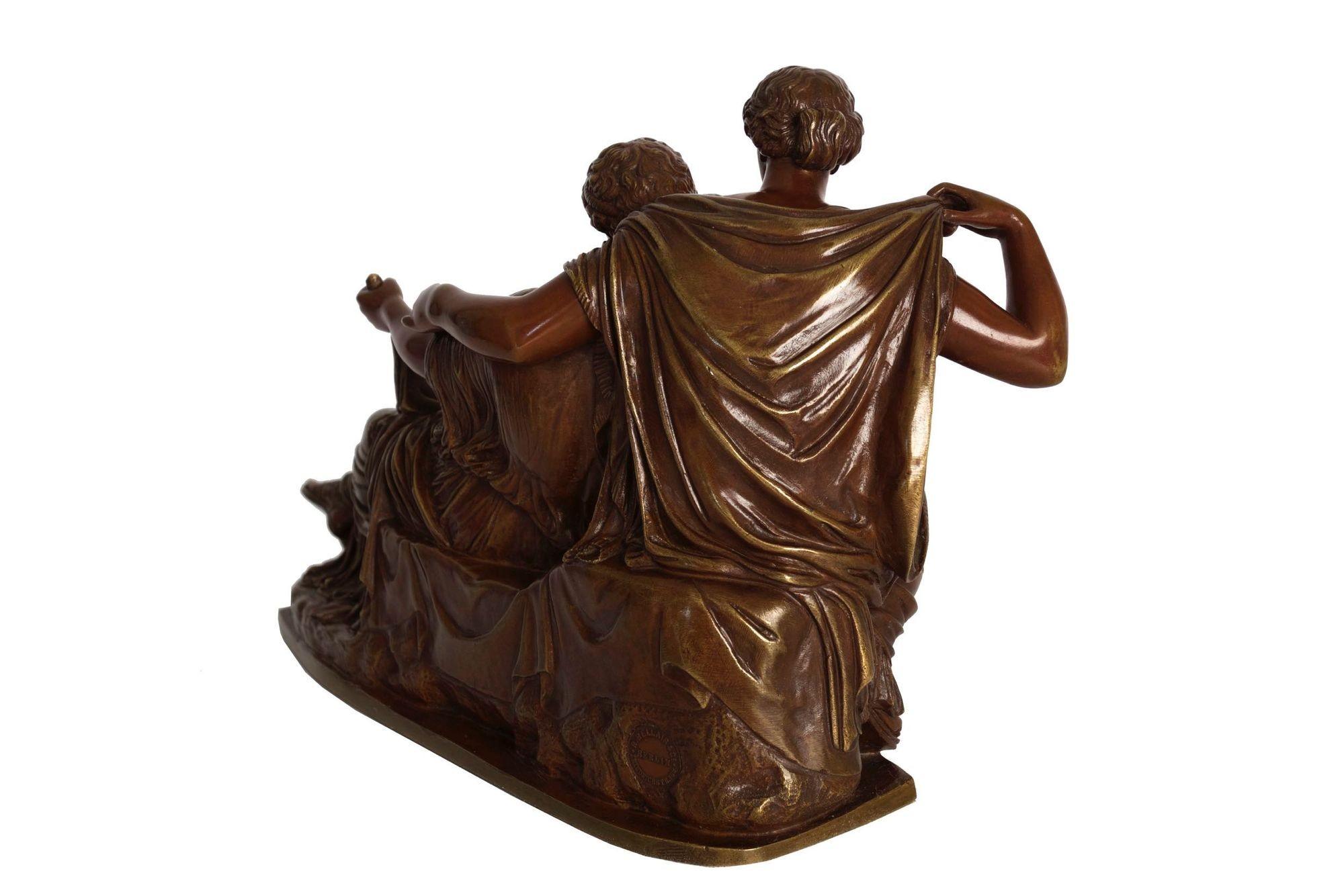 Grand Tour Sculpture allemande en bronze « Two Fates » d'après le moulage ancien de R. Bellair en vente