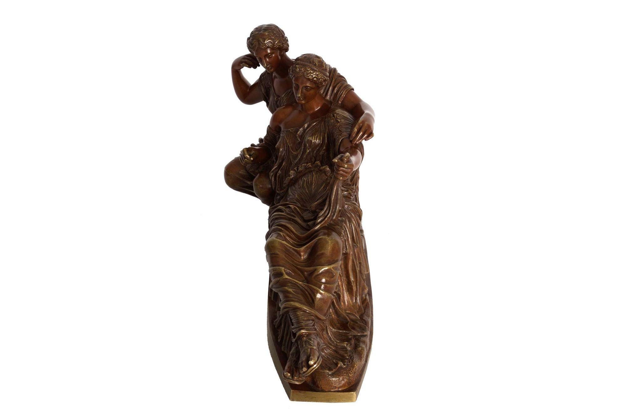 Allemand Sculpture allemande en bronze « Two Fates » d'après le moulage ancien de R. Bellair en vente