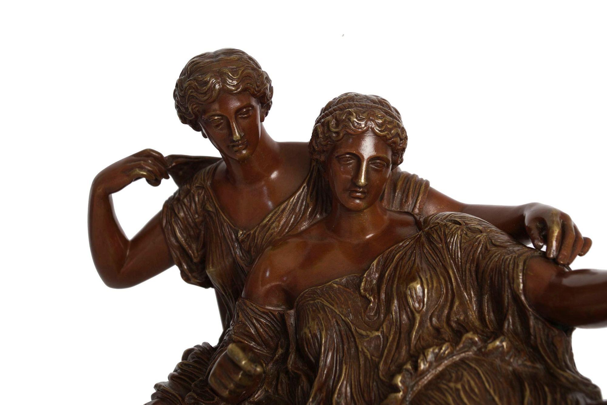 20ième siècle Sculpture allemande en bronze « Two Fates » d'après le moulage ancien de R. Bellair en vente