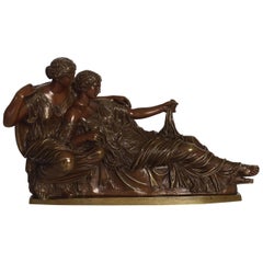 "Two Fates" German Bronze Sculpture after the Antique Cast by R. Bellair