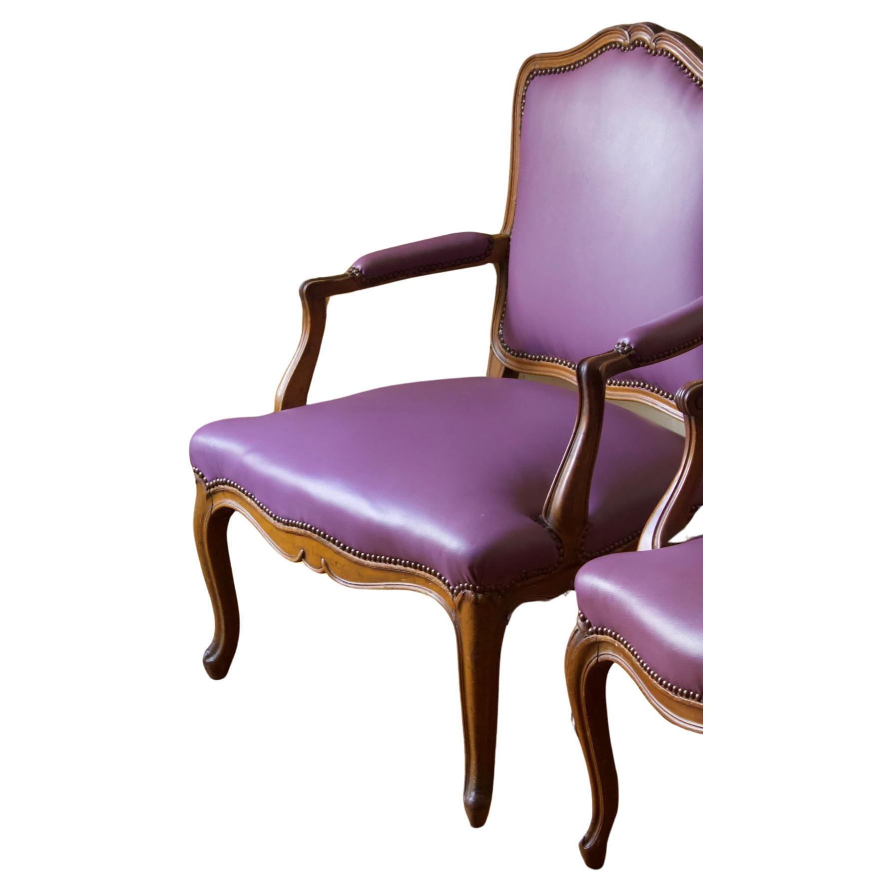 Zwei Fauteuils Louis XV, Frankreich 19. Jahrhundert