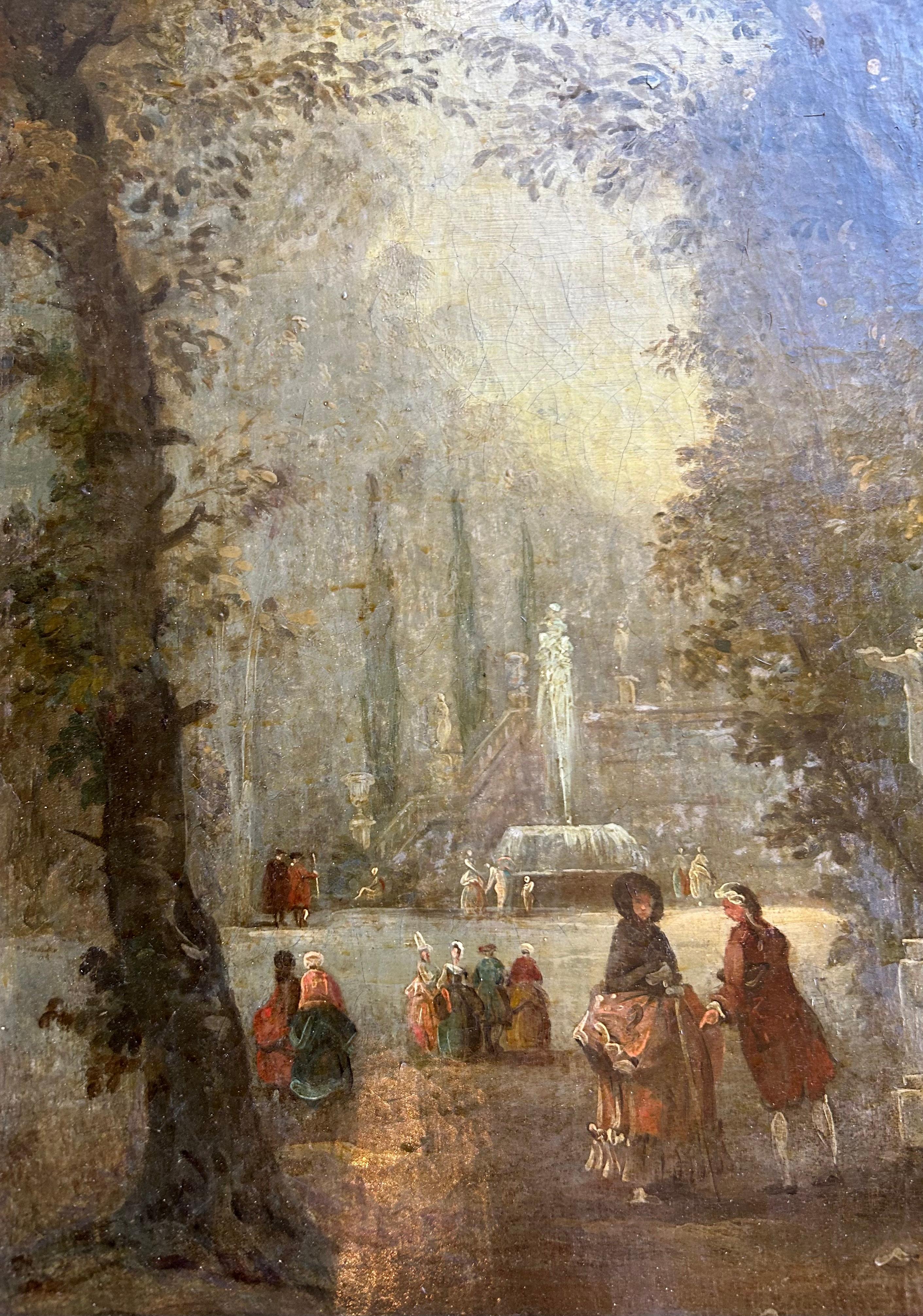 Dos Escenas de Fiesta Galante, Escuela Francesa, Siglo XIX en venta 12