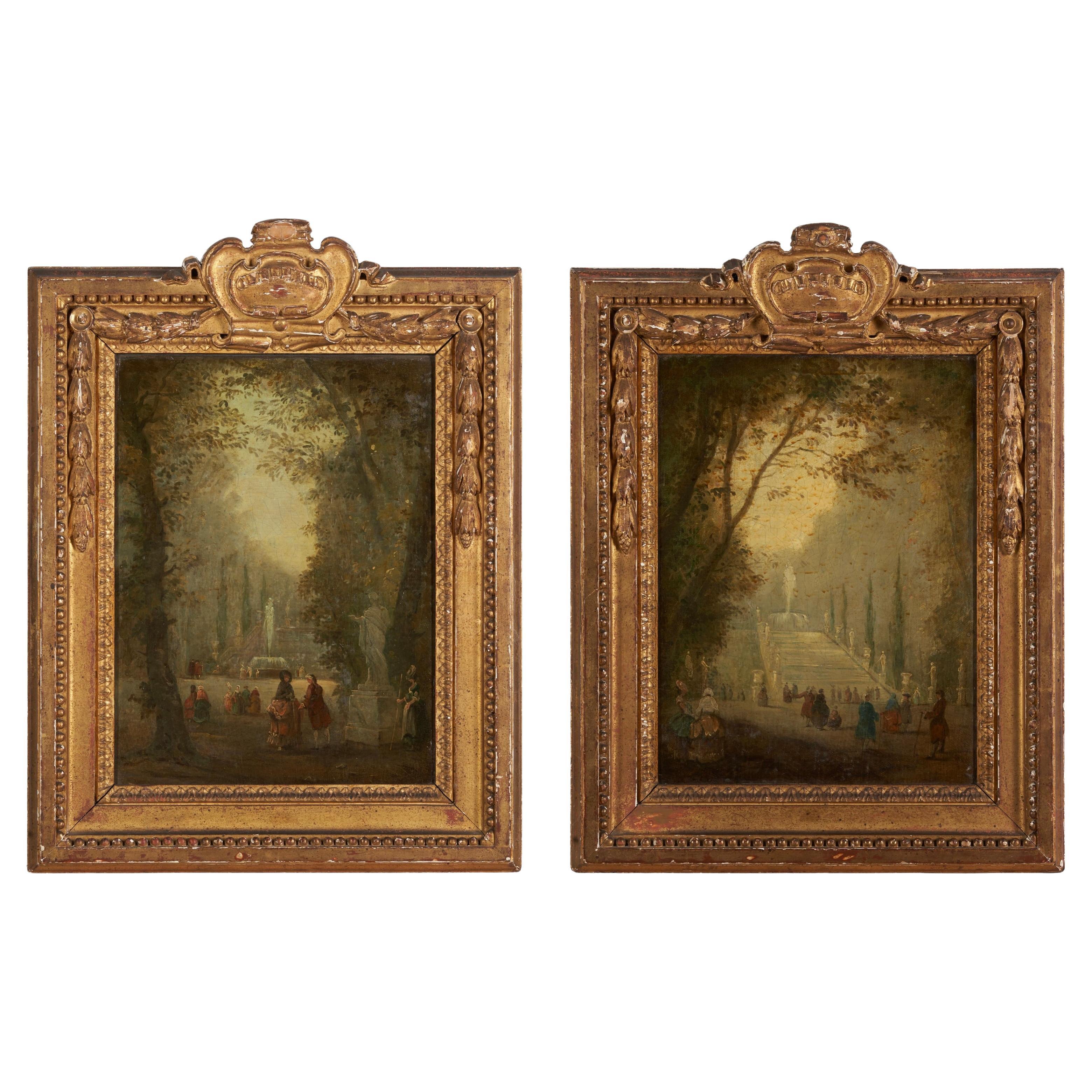 Two Fête Galante Scenes, French School, 19th Century