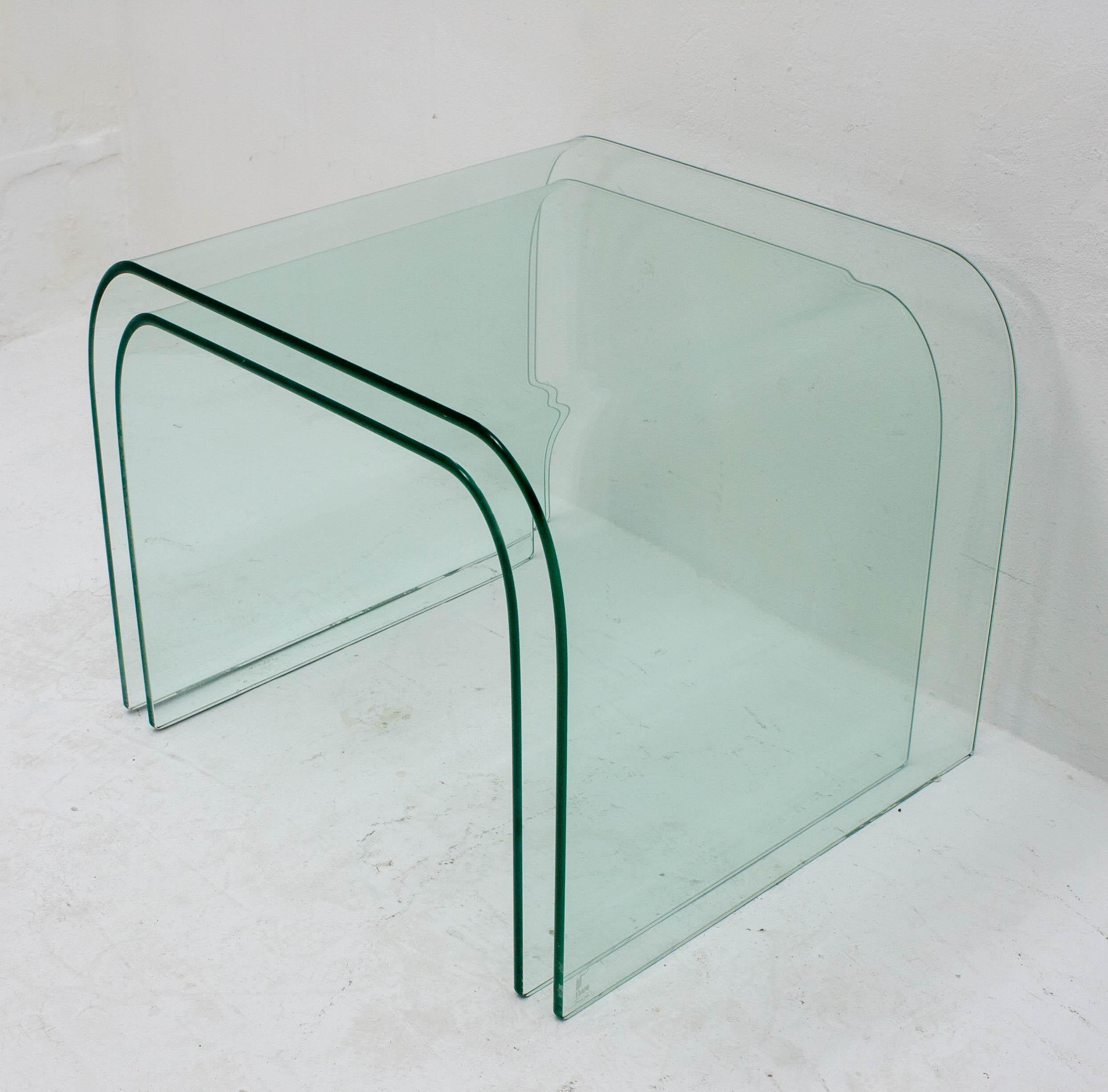 Late 20th Century Two FIAM Design Glass Side Tables