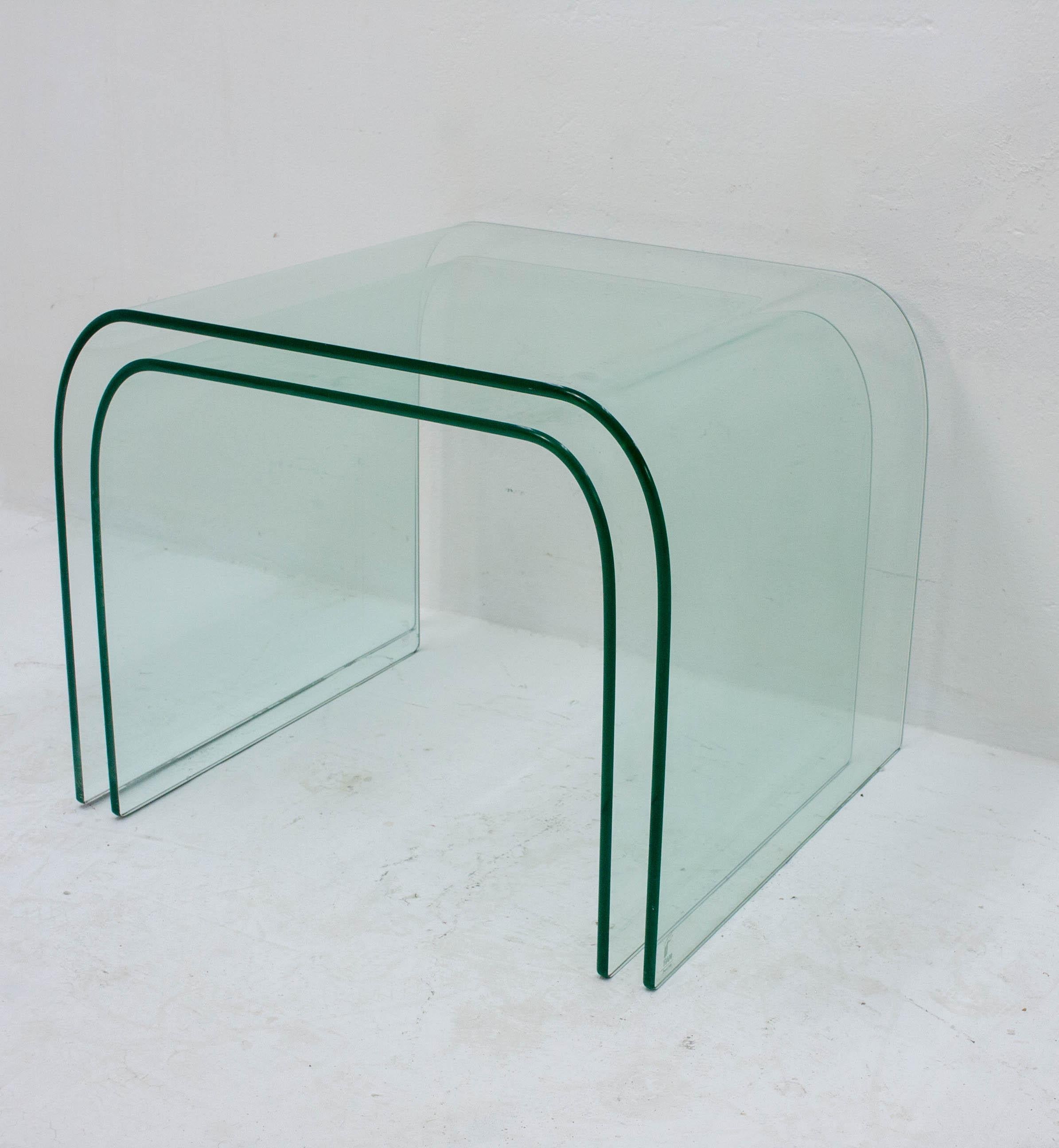 Two FIAM Design Glass Side Tables 1