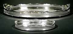 Two Fine Quality Early 20th Century Silver Plated Gallery Trays, U.K. Circa 1920