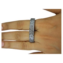 Zwei Finger-Ring, natürliche Pave-Diamanten, Sterlingsilber, oxidierter Vintage-Look-Ring