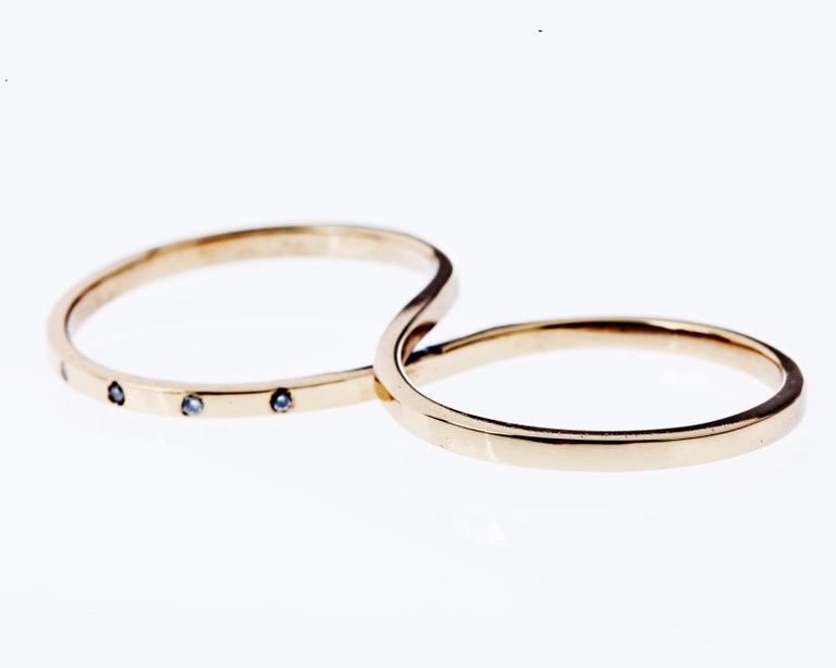 White Diamond Two Finger Ring Gold J Dauphin For Sale at 1stDibs | two ...