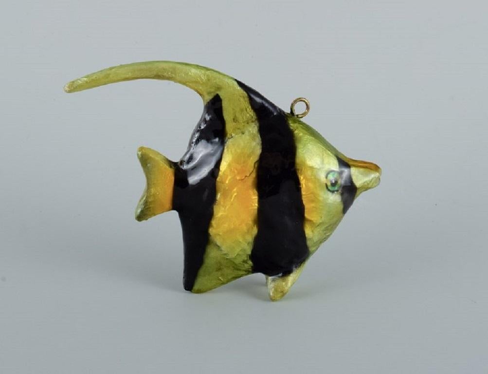 French Two Fish in Wood, France, Mid-20th C For Sale