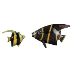 Zwei Fische aus Holz. Frankreich, Mitte 20. Jh.