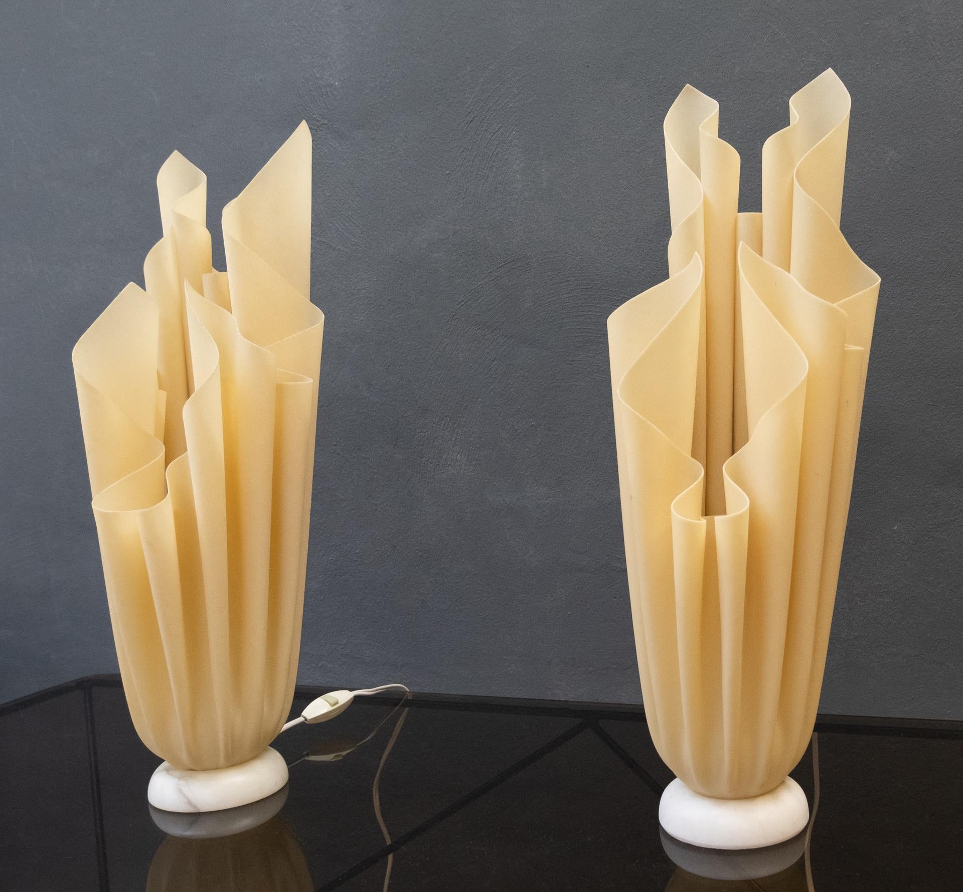 Late 20th Century Two ''Flaming Torch'' Georgia Jacob Table Lamps, 1970s