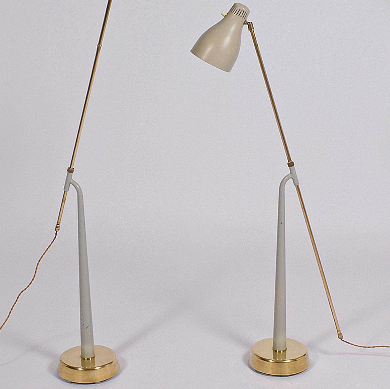 Scandinavian Modern Two Floor Lamps by Hans Bergström for Atelje Lyktan, 1950s