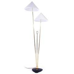 Floor Lamp by Rupert Nikoll, Brass Black Cast Metal, Austria, 1950s