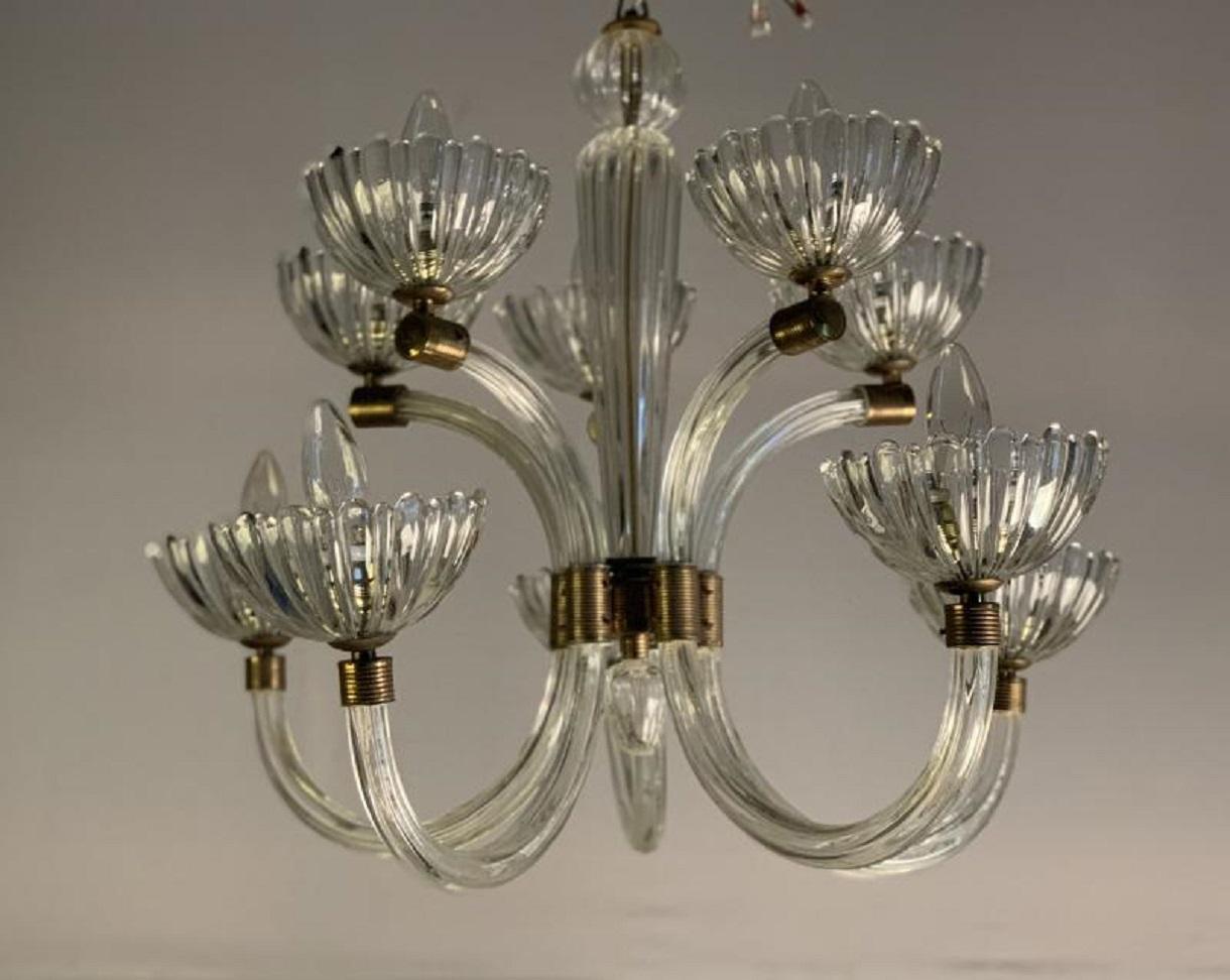 Two Floors Murano Glass Chandelier, circa 1970s In Good Condition For Sale In Brussels, BE