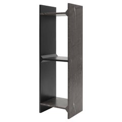 Two Floors Organic Form Dark Brown Marble Shelf by Frédéric Saulou