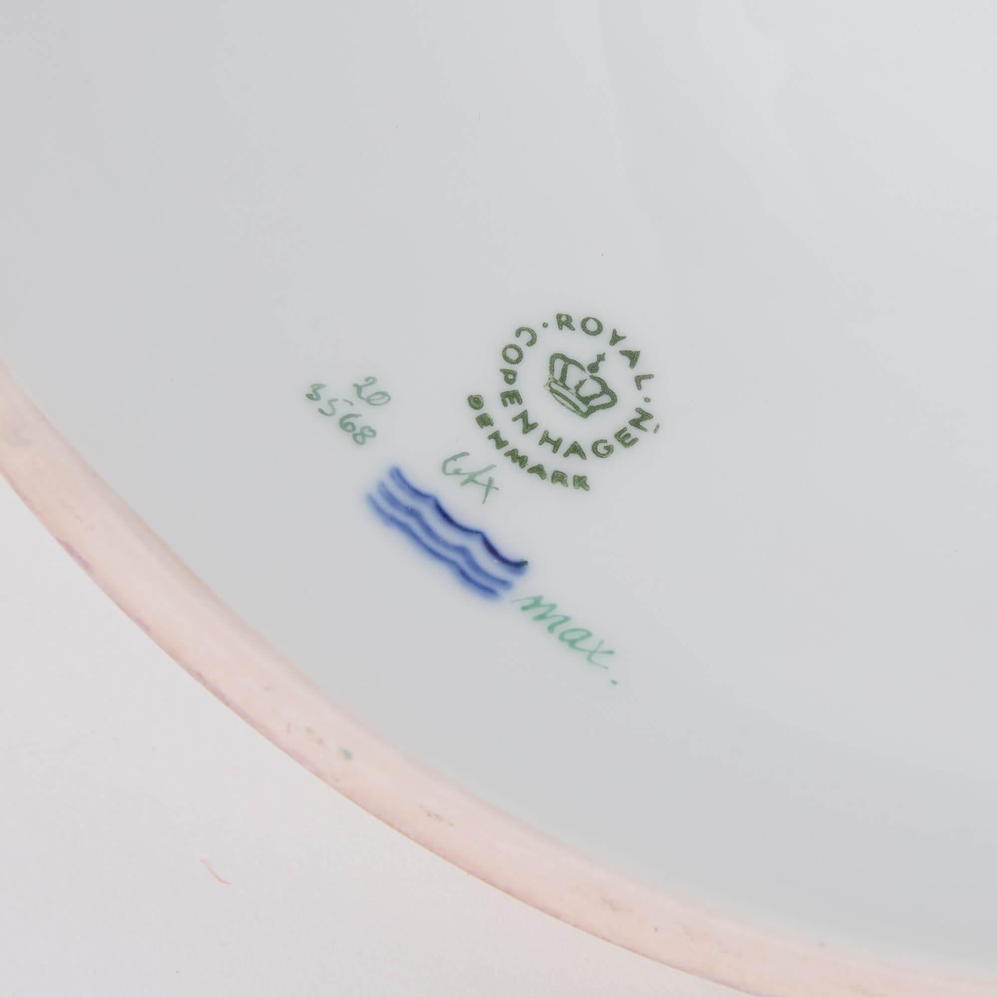 Two Flora Danica Royal Copenhagen Danish Porcelain Dishes Handles For Sale 3