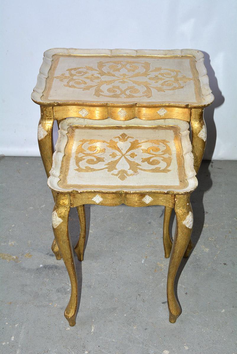 Italian Two Florentine Style Side Tables For Sale