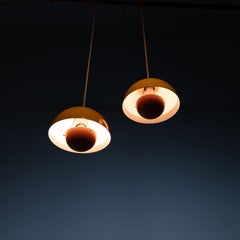 Two Flowerpot hanging lamps by V. Panton for Louis Poulsen, Denmark, design 1968