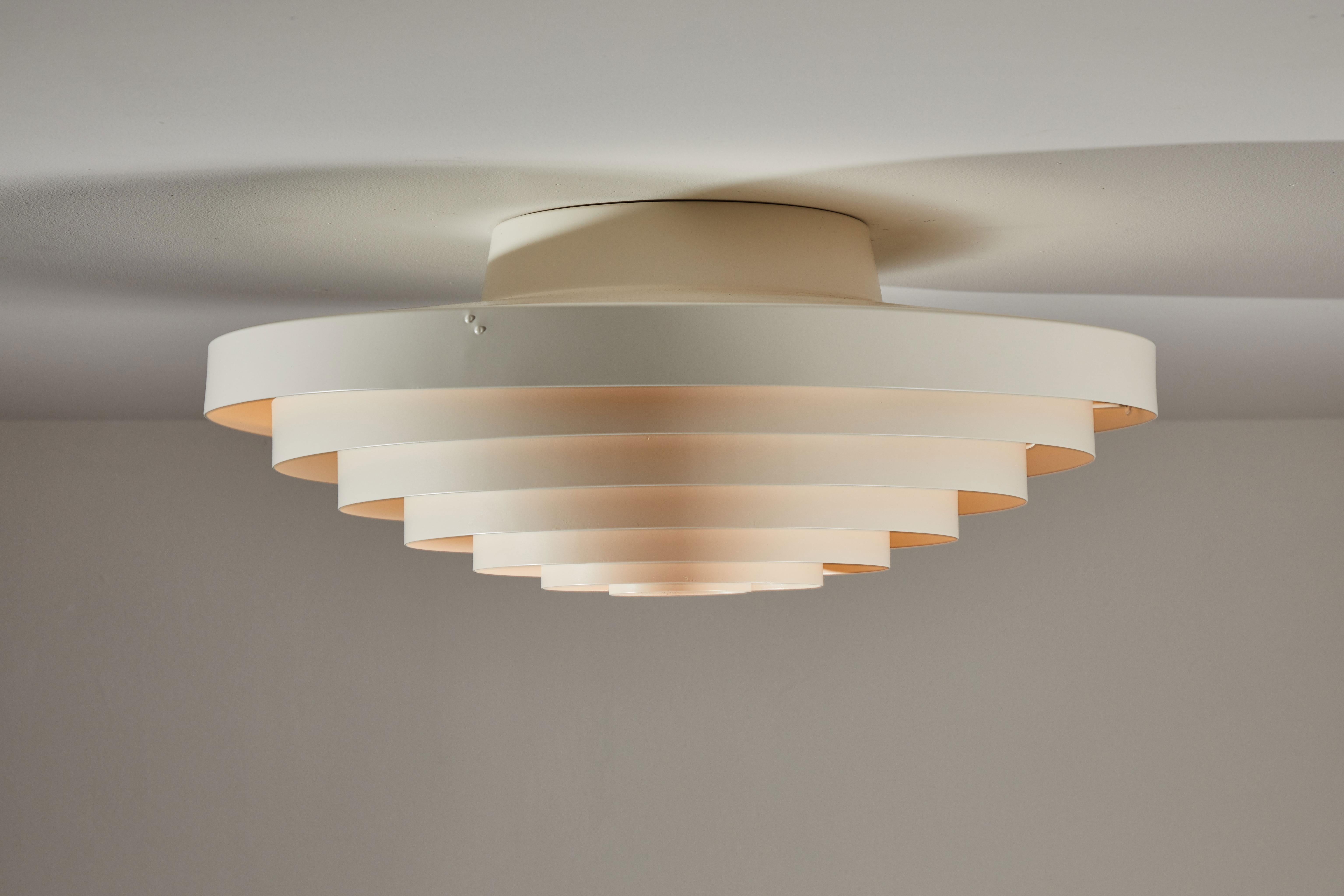 Aluminum Two Flush Mount Ceiling Lights by Lisa Johansson-Pape for Orno