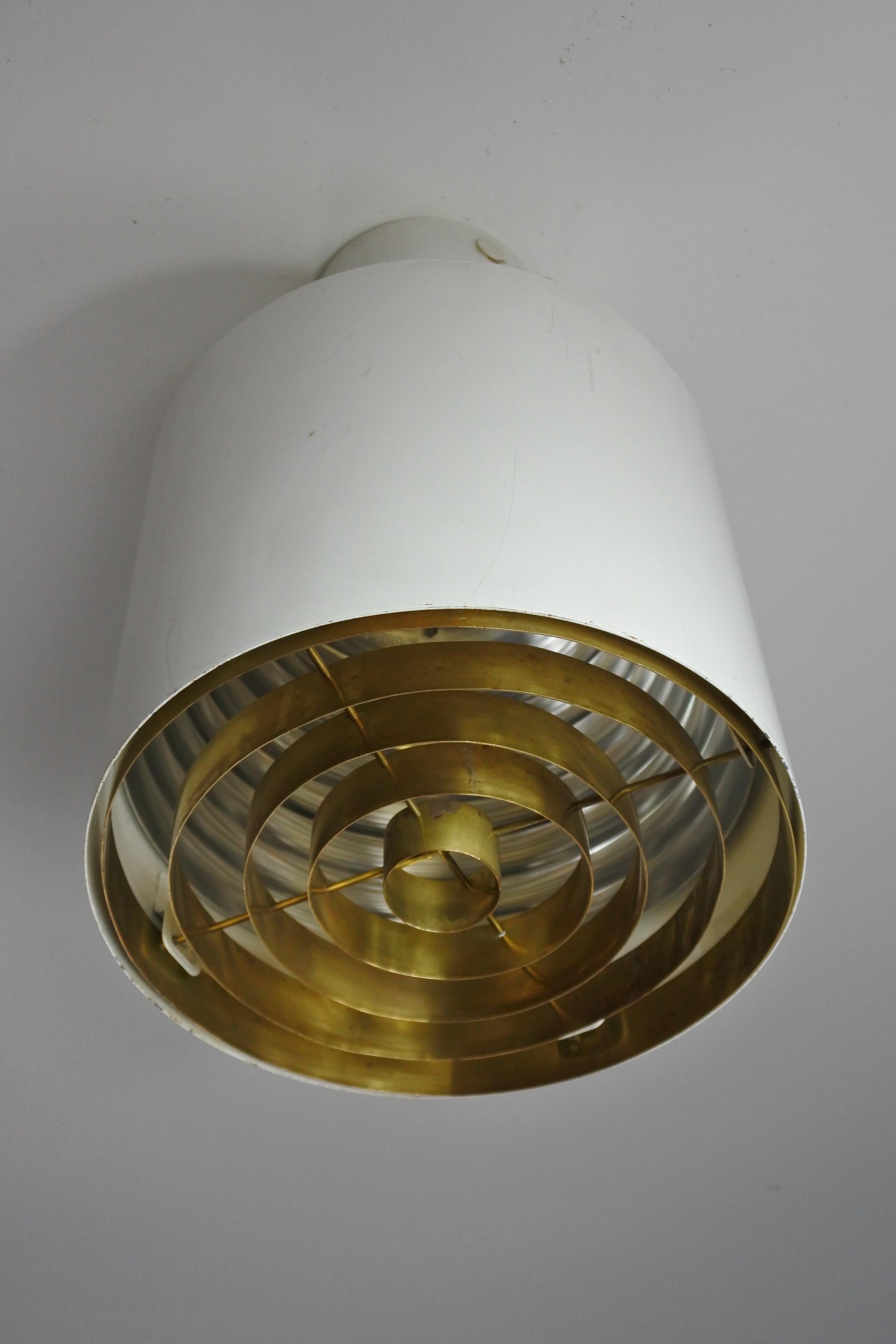 Two Flush Mount Ceiling Lights by Lisa Johansson-Pape & Orno, Finland 1950s 2