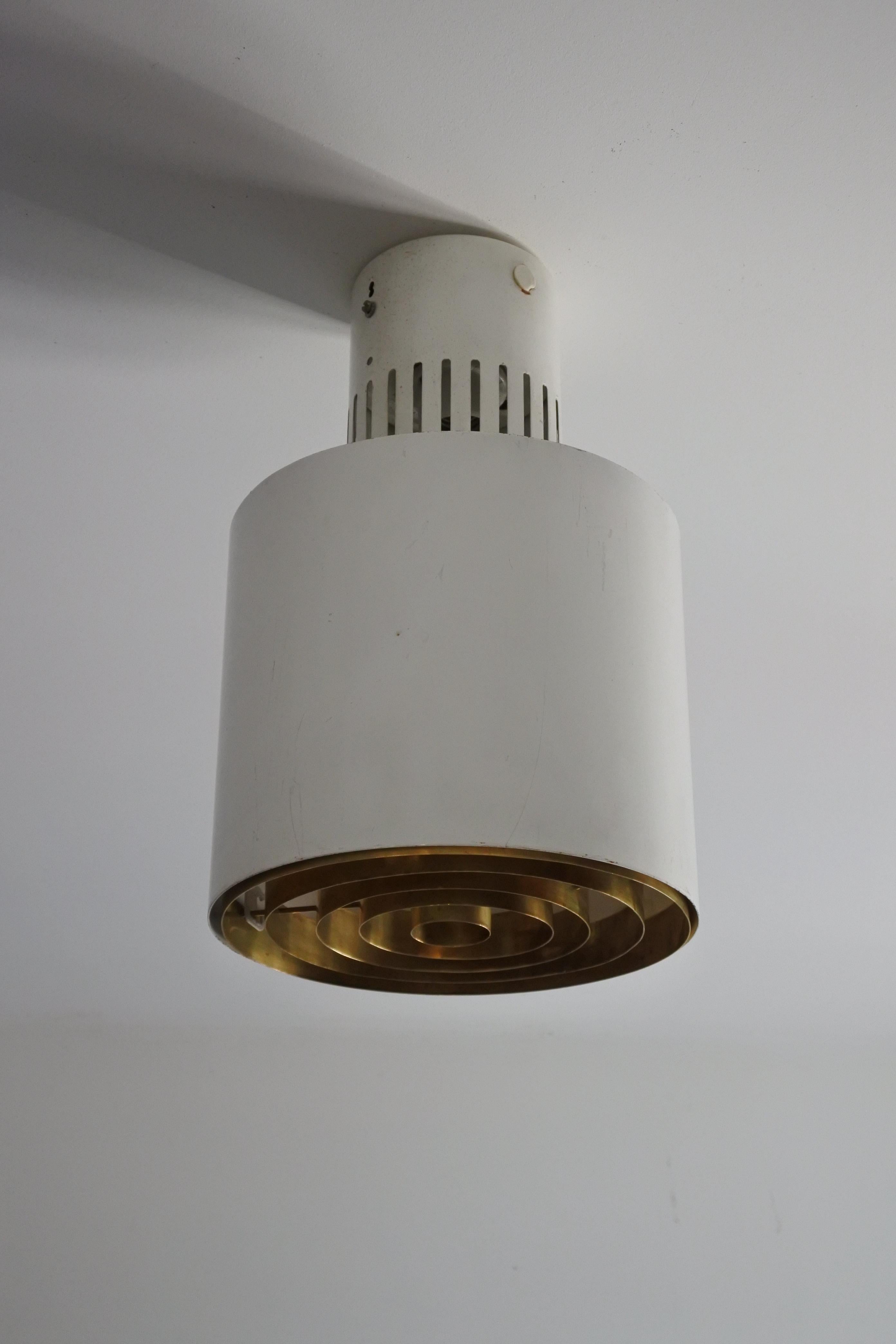 Finnish Two Flush Mount Ceiling Lights by Lisa Johansson-Pape & Orno, Finland 1950s
